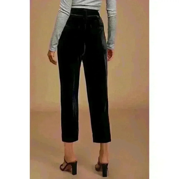 NEW! Neon Blonde Women's 30 Roxy Black Velvet Paperbag Waist Pants MSRP $159 - Picture 4 of 5